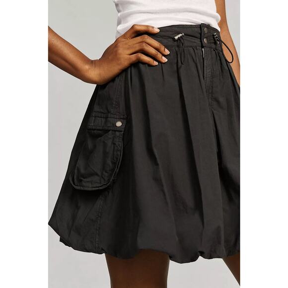 Anthropologie Pilcro Parachute Mini Bubble Skirt in Chartreuse Sz 12 - Picture 4 of 11